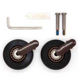 Frikenter 1-623 Replacement Tires, 4 Wheels, Carrying Case, Suitcase, Pack of 2, Braun