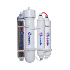 Oceanic Portable 4 Stage Reverse Osmosis and Deionization (RO/DI) Space Saver Water Purification System - 50 GPD | Water Filtration System for Aquarium Filter Processes | Fish Tank RODI Filter