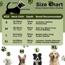 Hjumarayan Dog Cone Collar - Transparent Cone for Dogs Prevent Licking, Foldable Surgery Collar Anti-Scratch for Post-Op Care, Army Green S