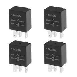 The Lord of the Tools Pack of 4 Car Relay 4 Pins 12V 30A Relay Multifunction Plug Relay for Car, Truck, Air Conditioning, Oil Pumps, Car Spare Parts