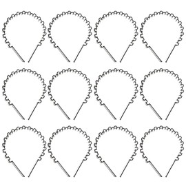 AYUSHNAIK Daily Use Zigzag Metal Headband Spring & Wavy Head Wear Unisex Sports Hair Band Non-Slip Hoop Zig Zag Hairband, Hair Accessories for Men,Women, Boys & Girls-(12 Pieces Black)