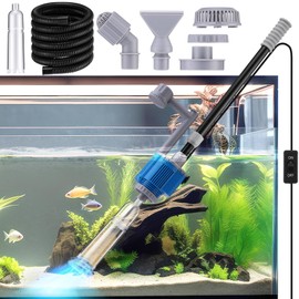Tujoe Electric Aquarium Gravel Cleaner - 6 in 1 Electric Automatic Removable Vacuum Water Changer Sand Algae Cleaner Filter Changer 110v/28w