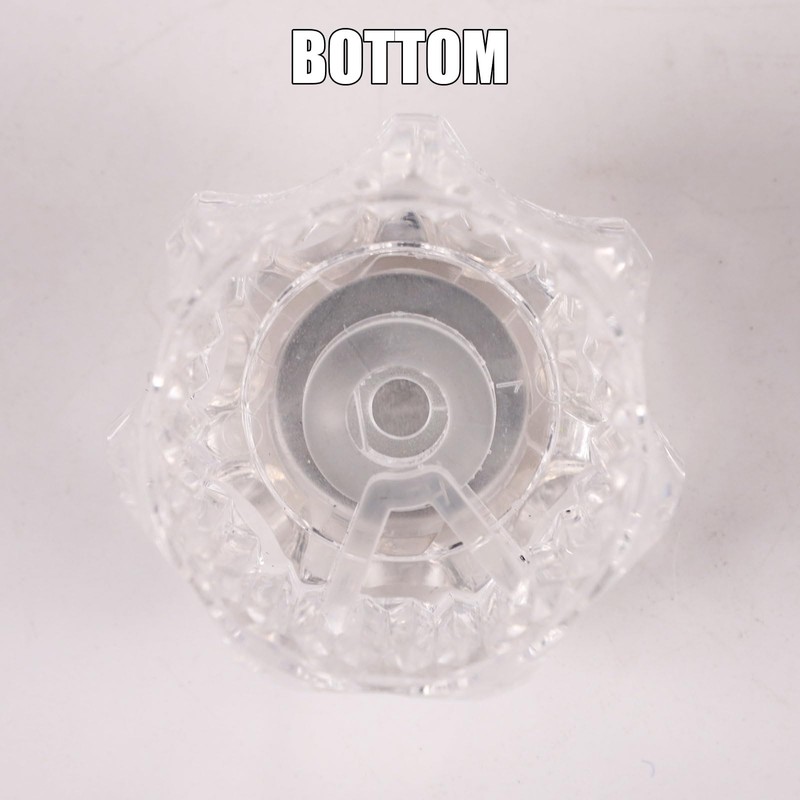 Ryutain Transparent Crystal Shower Knob Replacement 2 Piece Dual Control