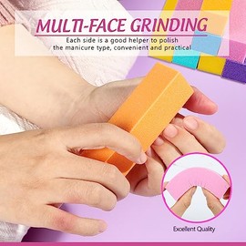 FANDAMEI Nail Files and Buffers, 20PCS Nail File Kit. Rectangular Nail Buffer Block & 100/180 Grit 7 Way Nail File & Polishing Buffer. Nail Prep Kit. 