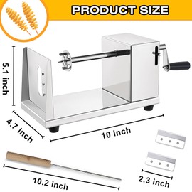 Tornado Spiral Potato Cutter, AITRAI Manual Stainless Steel Twisted Potato Curly Fry Cutter for Potatoes Carrots Cucumbers