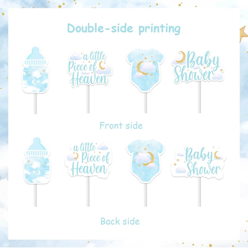 Sursurprise 36PCS A Little piece of Heaven Baby Shower Cupcake