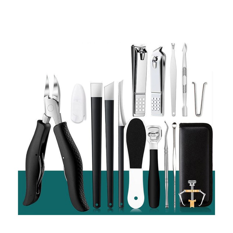 16pcs Pedicure Tools Set Callus Remover Stainless Steel Foot Care