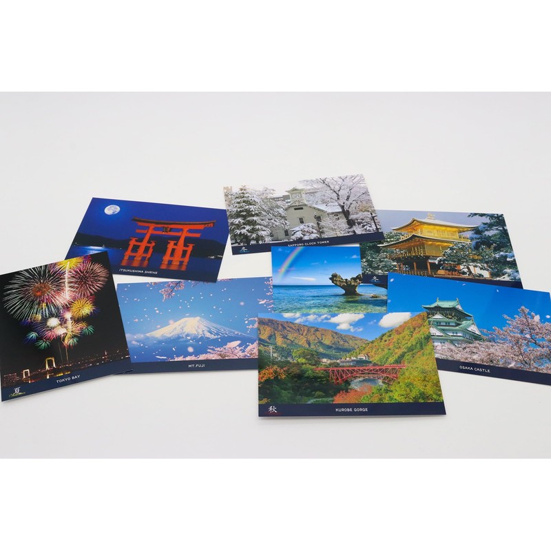 Postcards - Four Seasons of Japan, 8 Pieces, Made in