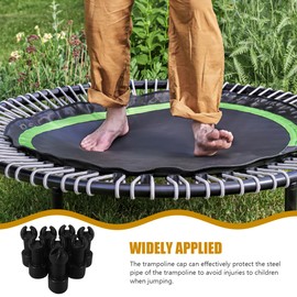 Totority Trampoline Cap 8Pcs Black Plastic Covers for Trampoline Pole Protection Easy Installation Replacement Parts
