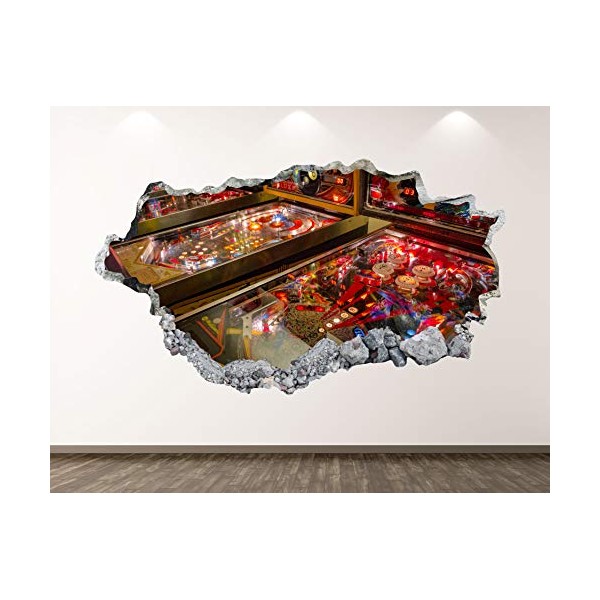 West Mountain Pinball Wall Decal Art Decor 3D Smashed Game