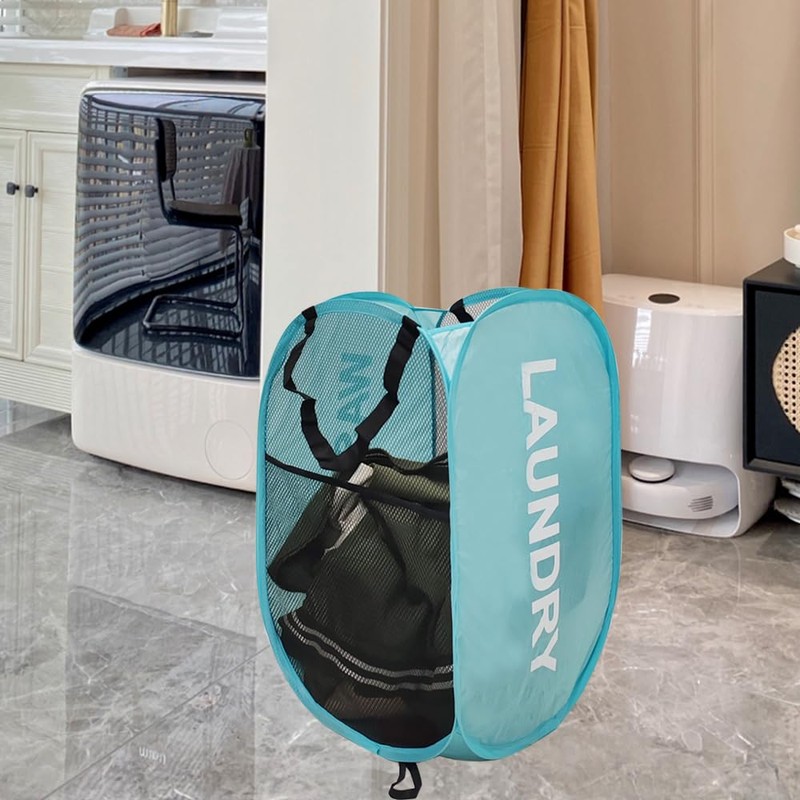 Aplter Mesh Pop Up Laundry Hamper with Handles, Collapsible Laundry
