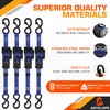 A ANTELOPE 4-Pack Auto Retractable Ratchet Strap Bundles 1" x