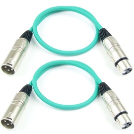 Adam Hall Cables K3MMF0050GRN Microphone Cable XLR Female to XLR Male DMX Audio Cable 3-Pin (0.5 m, Green, 2) Pack of 2