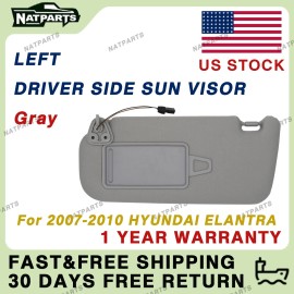 Unbranded Left Driver Side Sun Visor w/Light for Hyundai Elantra 2007-2010 852012H0208M