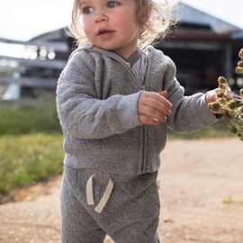Burt's Bees Baby Baby Boy's Shirt, Top & Bottom Outfit Bundle, 100% Organic Cotton, Grey Jacket & Pant Set, Newborn