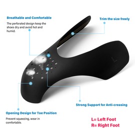 YOLOPARK Protector de arrugas para zapatos, 4 pares de protectores antiarrugas para evitar arrugas de tenis para hombres 7.5-13 mujeres 5-9, Negro Blanco, Women's US Size 5-9