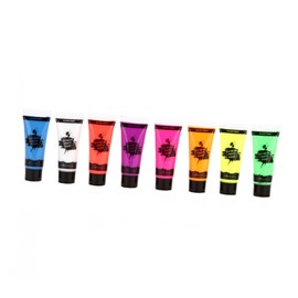 Healvian 8pcs Fluorescent Paint Dark Reactive Face Paints for Clubs Festivals Parties