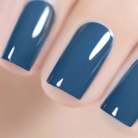 Vishine Gel Nail Polish 15ml, Medium Navy Blue Color Soak Off UV LED Long-Lasting Nail Gel Polish Nail Art Home DIY Manicure Nail Salon Varnish #909