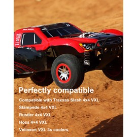 VXL-3s ESC Cooling Fan and Motor Dual Fan Set for Traxxas Slash 4x4, Stampede, Rustler, Hoss Velineon VXL 3s Heat Sink, Blue