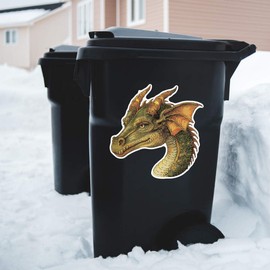 Extra Large 460mm 'Green Dragon Head' Permanent Sticker Decal for Cars/Windows/Bins/Walls (DW00122559)