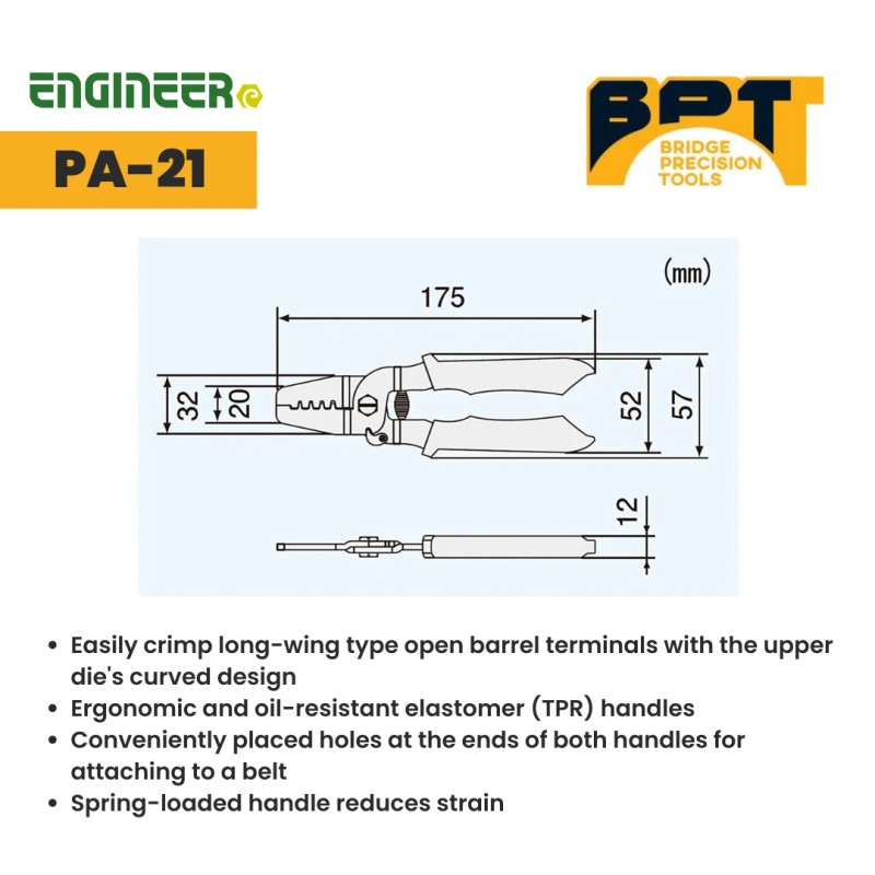 ENGINEER PA-21 Universal Crimpers - For #26 - #18 AWG