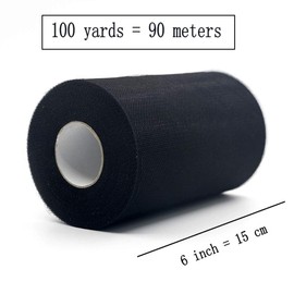 JZK Black Tulle Fabric 15 cm x 91 m Tulle Roll for Tutu Ballet Skirt Wedding Table Decoration Party Crafts Gift Bow Tulle Ribbon