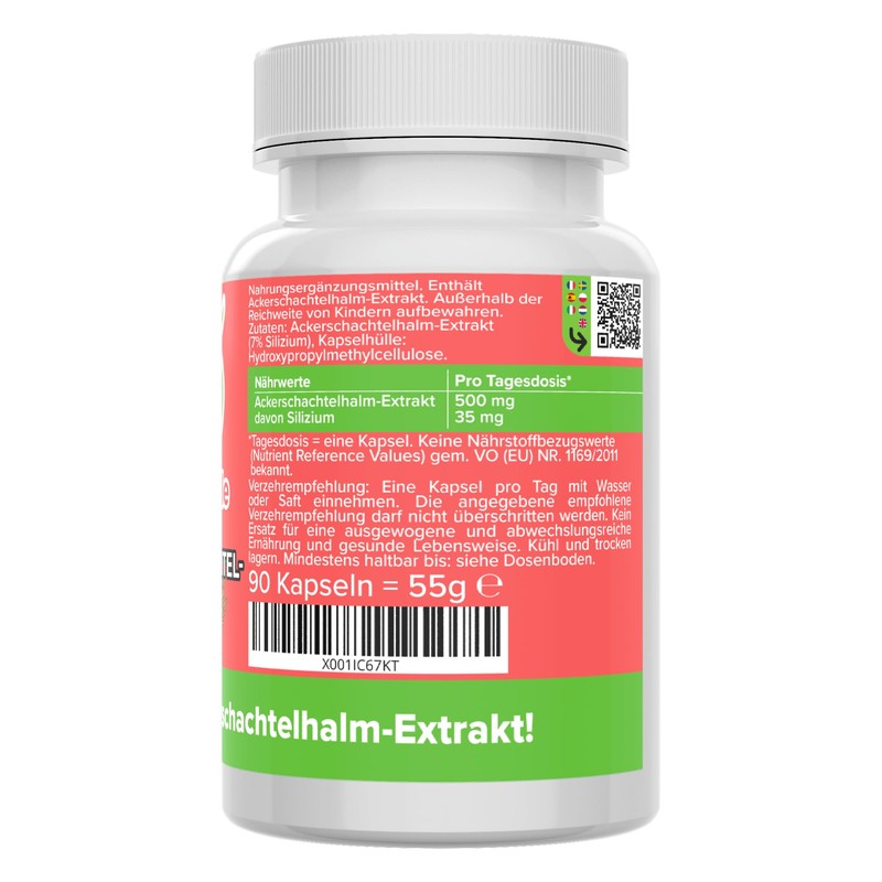 Horsetail Capsules - High Dose 500 mg Tin Herb -