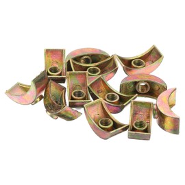 QUARKZMAN 12pcs M6 Half Moon Nuts Washers Zinc Alloy Outer Thread Lock Washer Spacer Connector Hardware Fittings Bronze