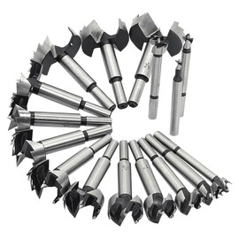 GMTOOLS Forstner Bit Set, 16PCS Forstner Drill Bits for Wood, Carbide Forstner Bit for Woodworking, Auger Opener Round Shank Drilling Cutting Tool for Hardwood, Softwood, Plastic, Plywood