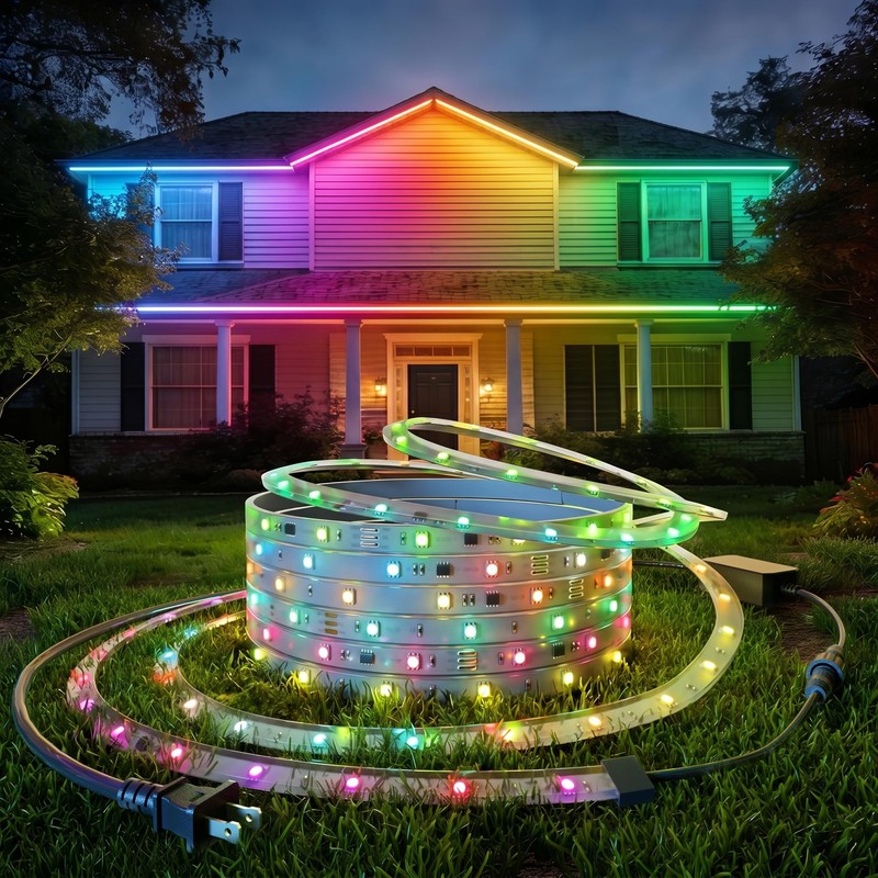 DeckTok Smart 98.4ft Outdoor LED Strip Lights, RGB LED Outdoor