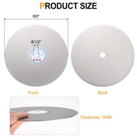 sourcing map Diamond Flat Lap Disc 8" x 1/2" Arbor 240 Grit Abrasive Diamond Coated Grinding Wheel for Grinding Sanding Lapping Polishing Ceramics, Glass, Stones, Gemstone