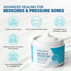 Roycederm Bed and Pressure Sore Treatment Cream: Fast Skin Healing Cream - Infection Protection for Bed Sores, Pressure Sores, Blisters, Cuts, Burns - for Bedridden, Elderly and Amputees - 3.5 OZ