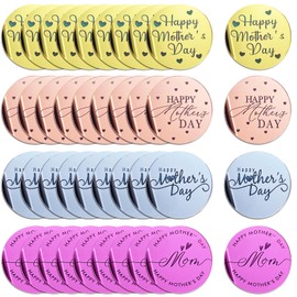 Decoración para cupcakes, 40 piezas de acrílico para el día de la madre, disco de acrílico, forma redonda, espejo, para decoración del día de la madre