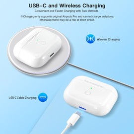 Gadihua for Airpods Pro/Pro 2 Charging Case, Wireless Charging Case Replacement for Airpods Pro/Pro2, Pro 2 Case Replacement with Pairing Sync Button