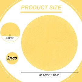 BENECREAT Pack of 2 Round Clay Throw Cloth, 315 mm Yellow Pottery Clay Throw Cushion for Pottery Tools, Accessories for Pottery Machines, 0.8 mm Thick