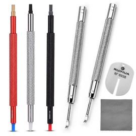 TICFROG 7 Pcs Watch Hand Repair Tool Set Sword Pusher Needle Replacement Maintenance 1 Dial Protector 3 Color Hands Pusher Watch Hands Pusher (Silver)