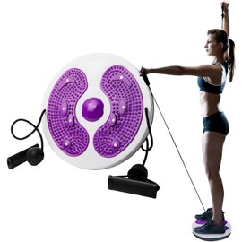Waist Twist Disc, Lovely Waist Sculptor Machine Twister, Waist Slimming Balance Rotating Disc Multi-functional Twist Board Exercise with Massage Foot Sole- Exercise Equipment for Home Use (Purple)