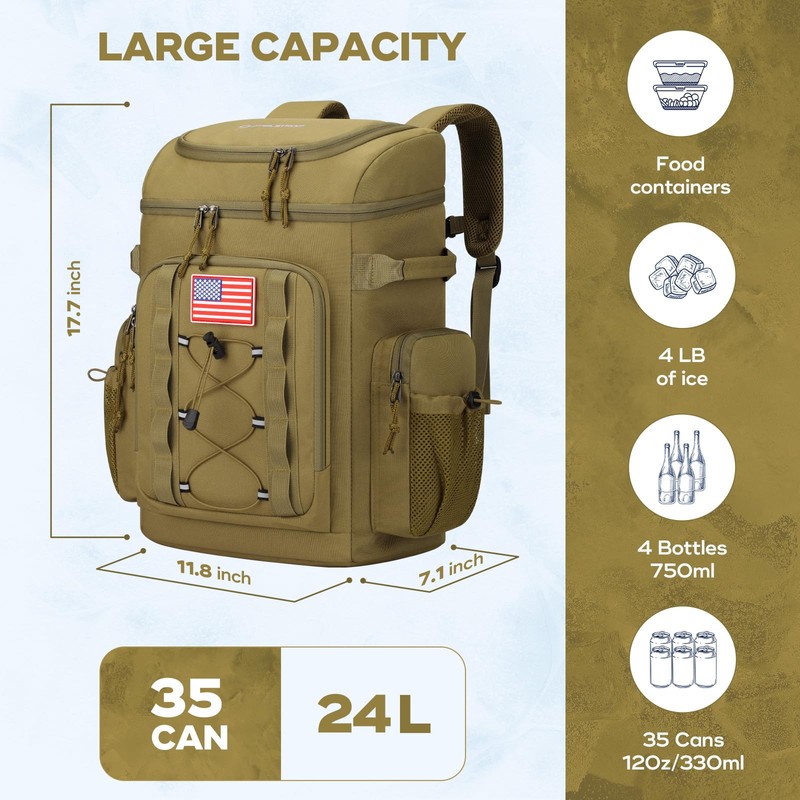 Maelstrom Backpack Cooler,Soft Lightweight Leakproof Cooler Backpack,Men Women 35/50 Can
