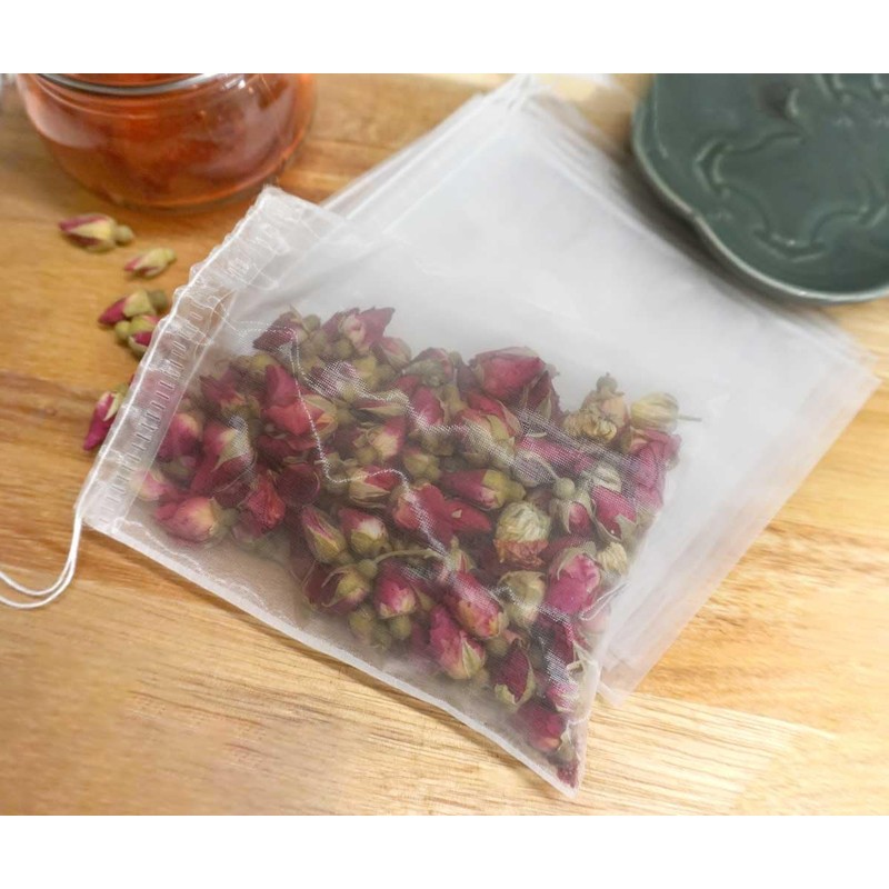 Insiswiner 50Pcs Empty Pyramid Nylon Tea Bags Mesh Tea Infuser