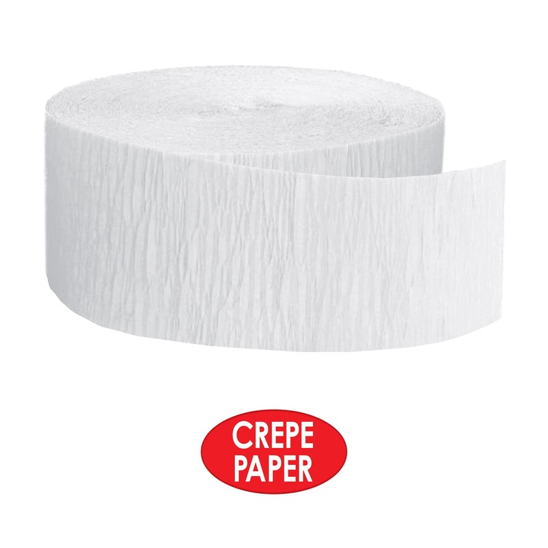 FR Festive Crepe Streamer (white) Party Accessory (1 count) (1/Pkg)