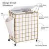 DXIGUSO Laundry Basket with Wheels, Heavy Duty Laundry Sorter 2