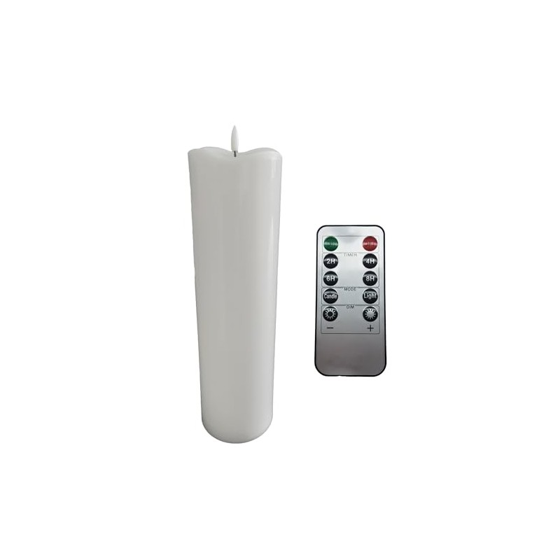 AFINETH 4" x 14" Flameless Pillar Candles with Remote, Plastic
