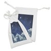 Lunarable Night Sky Fabric Pouch Set of 2, Digitally Generated