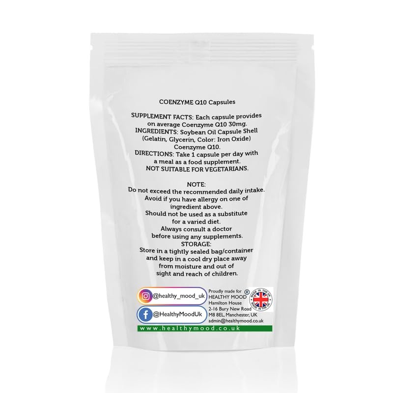 Co-Enzyme Q10 30mg 90 Capsules – High Absorption CoQ10 Supplement
