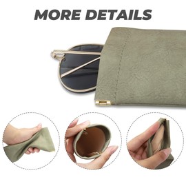 CXNXFD 4 Stück Brillenetui,Weich PU Leder Schutzhülle Damen Brillenhülle für Sonnenbrillen Etui Tragbar Wasserdicht