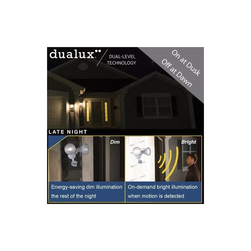 Patriot Lighting Dualux White Dual Head Motion Sensor Wall Mount