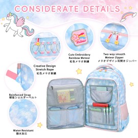 [KIDNUO] Girls Backpack 15.6 Inch Laptop School Bag Cute Kids Kindergarten Primary School Middle School Large Book Bag for Women Teenage Students Security Travel Daypack, blue