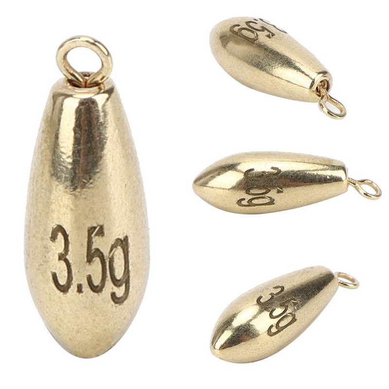 Fishing Weights Sinker Water Drops Copper Fishing Sinker for Coastal