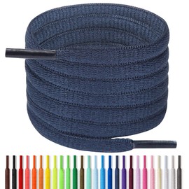 Handshop Half Round Shoelaces 1/4" - Oval Shoe Laces Replacements For Sneakers and Athletic Shoes Sports Navy Blue 51.2 inch (130cm)