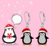 Penguin Earrings for Women Penguin Christmas Earrings Dangle 925 Sterling